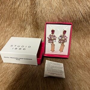 Avon  Pink and Rose Gold Drop Earrings